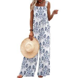 Women's Casual Overalls Loose Wide Leg Jumpsuit Summer Boho Baggy Romper
